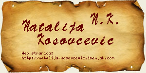 Natalija Kosovčević vizit kartica